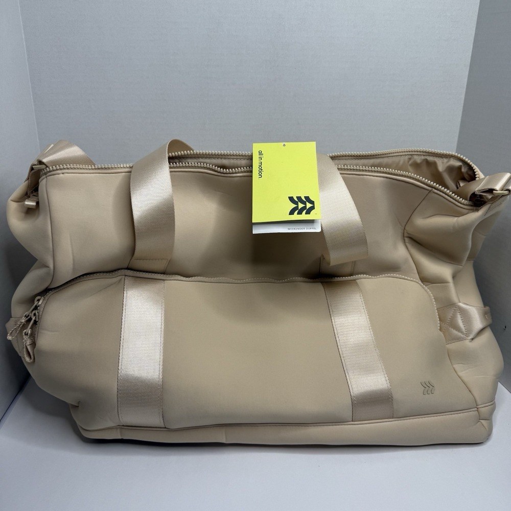 All In Motion Faux Neoprene Weekender Duffel Bag Beige 92150646